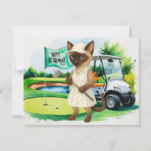 Carte Postale Retraite de golf pour les Amoureux de les chats si