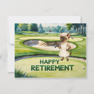 Carte Postale Retraite de golf pour les Amoureux de les chats si