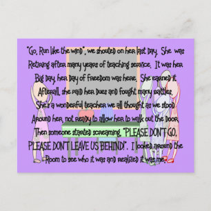 Carte Postale Retraite de l'enseignant "Don't Go" Histoire Cadea