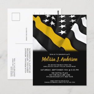 Carte Postale Retraite du répartiteur Ligne d'or mince personnal