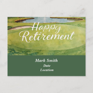 Carte Postale Retraite heureuse de golf sur le parcours de golf