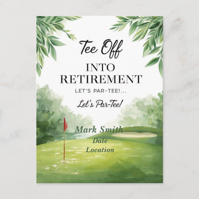 Carte Postale Retraite heureuse de golf sur le parcours de golf  (Devant)