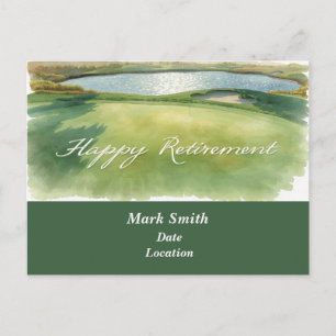 Carte Postale Retraite heureuse de golf sur le parcours de golf