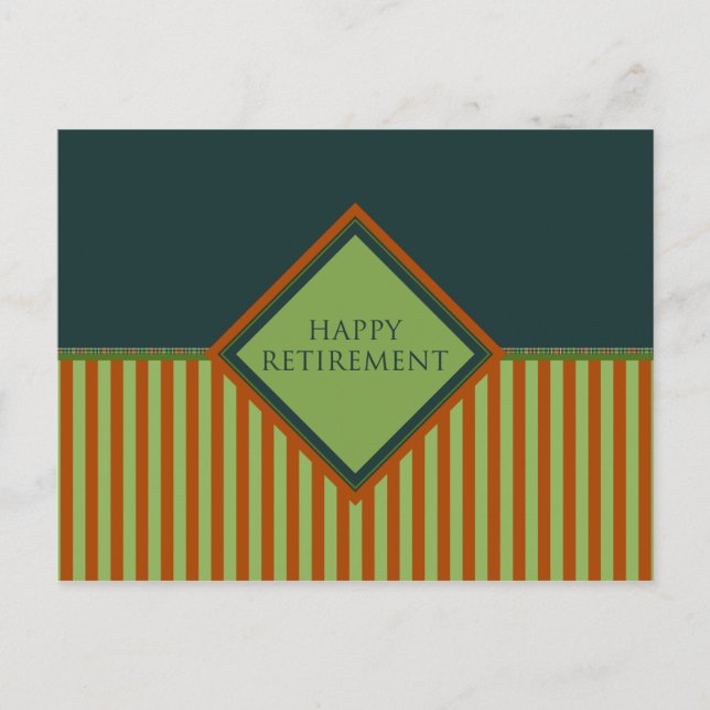 Carte Postale retraite heureuse (diamantStriped) (Devant)