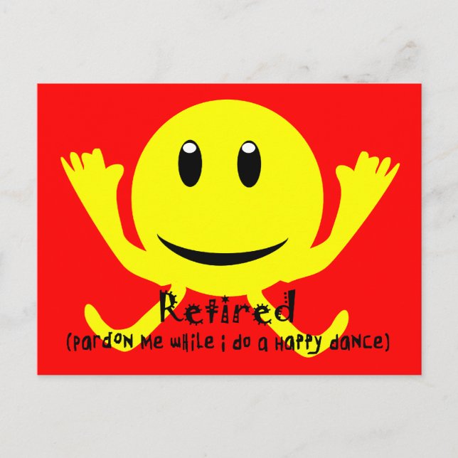 Carte Postale "Retraité" JAUNE BONNE DANSE JAUNE (Devant)