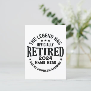 Carte Postale Retraite personnalisée La légende a pris sa retrai