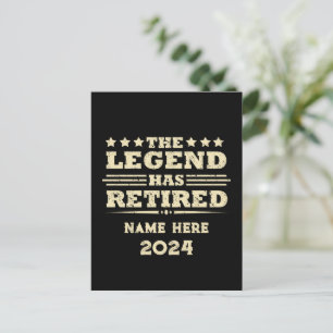 Carte Postale Retraite personnalisée La légende a pris sa retrai
