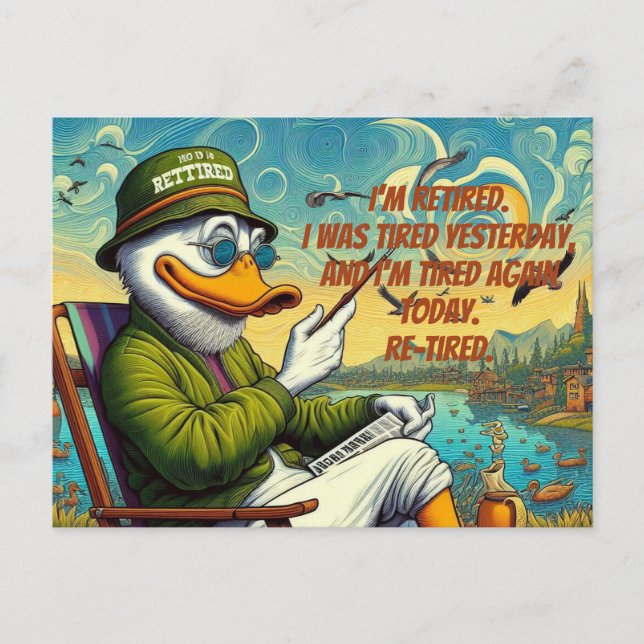 Carte Postale Retraité & Relaxé (Devant)