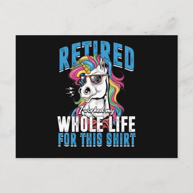 Carte Postale Retraité Unicorn Retraite Grand-père Grand-mère Ca (Devant)