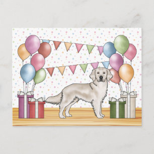 Carte Postale Retriever à Crème Anglaise Anniversaire Coloré
