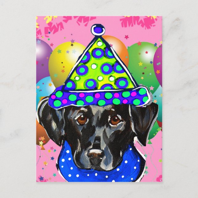 Carte Postale Retriever du Labrador noir (Devant)