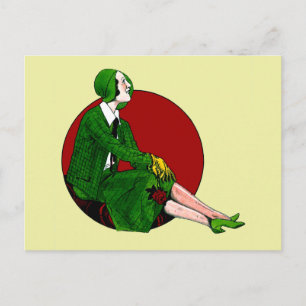 Carte Postale Retro 1920s Jazz Age Style flapper girl