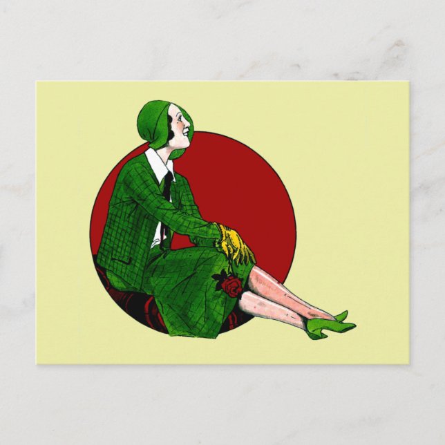 Carte Postale Retro 1920s Jazz Age Style flapper girl (Devant)