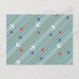 Carte Postale Retro Airplane Pattern Postcard