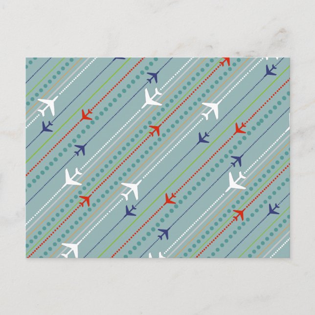 Carte Postale Retro Airplane Pattern Postcard (Devant)