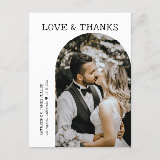 Carte Postale Rétro Amour et Remerciements Photo d'arche blanche