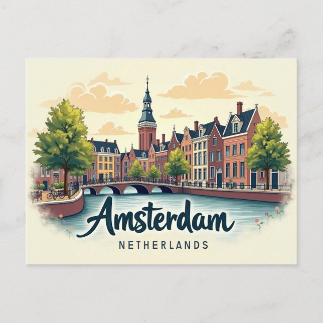 Carte Postale Retro Amsterdam Delight (Devant)