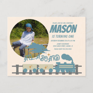 Carte Postale Retro Anniversaire de enfant Party Photo Earthy