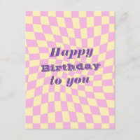 Rétro Anniversaire Joyeux Damier Déformé des Année