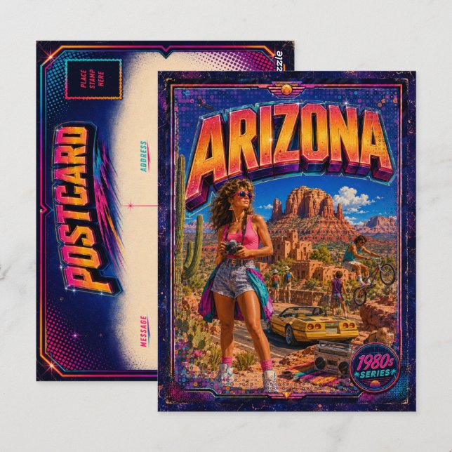 Carte postale rétro Arizona années 80 (Devant / Derrière)