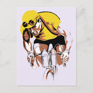 Carte Postale Retro art du champion cycliste