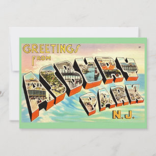 Carte postale rétro Asbury Park NJ 5x7
