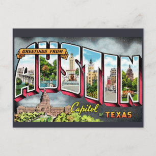 Carte Postale Rétro Austin Texas