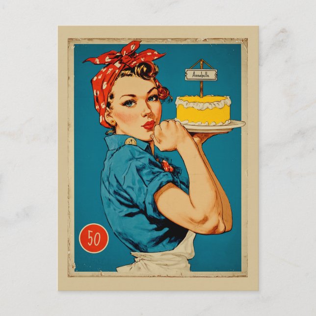 Carte Postale Retro Baker Pin-Up  (Devant)