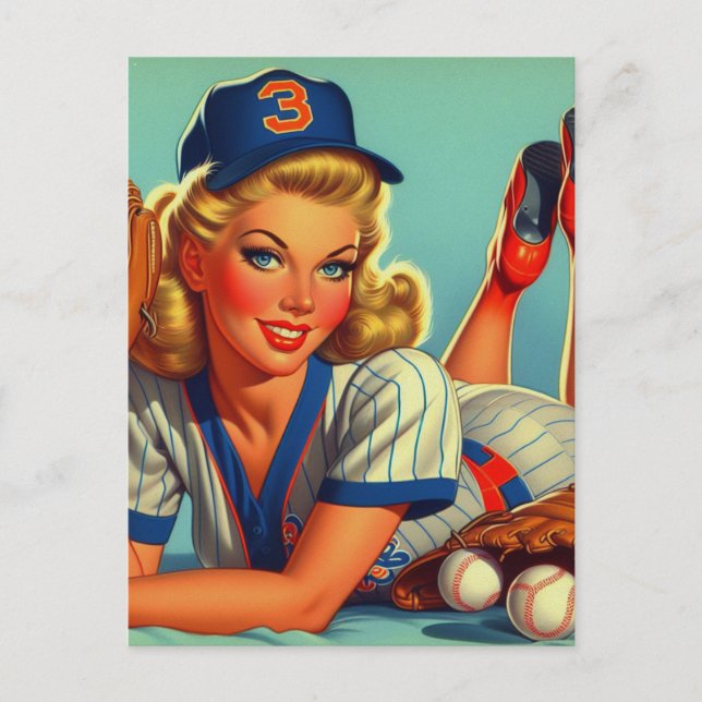 Carte Postale Retro Baseball (Devant)