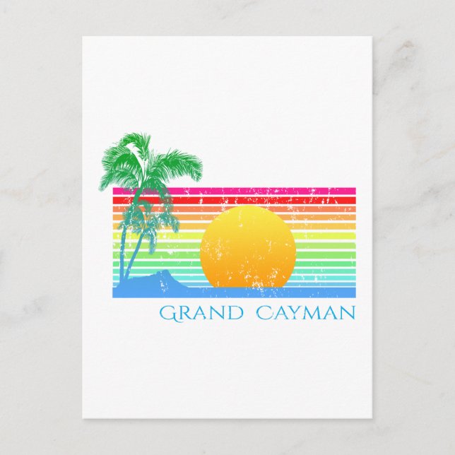 Carte Postale Retro Beach Grand Cayman (Devant)