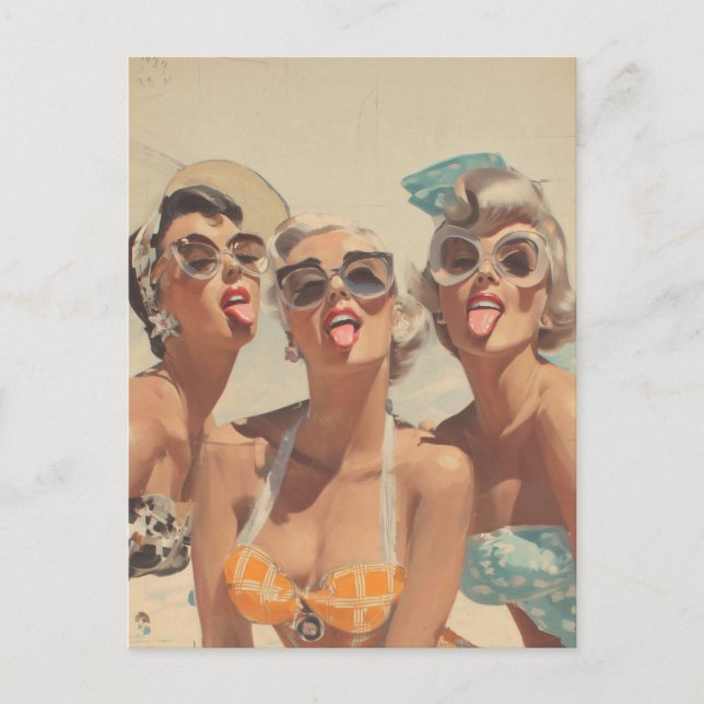 Carte Postale Retro Beach Pin-Up Vibes (Devant)