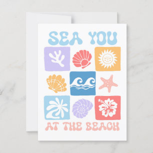 Carte postale Retro Beach - "Sea You at the Beach"