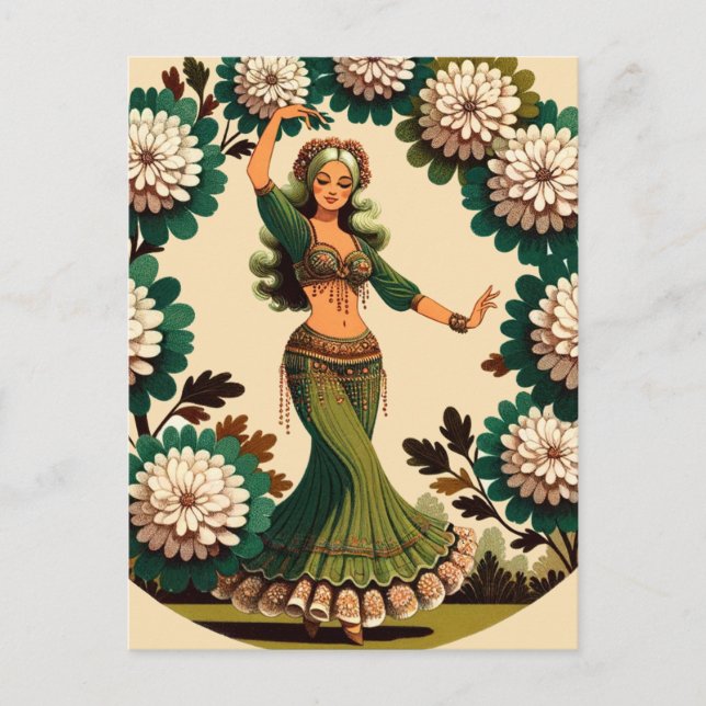 Carte Postale Retro Belly Dancer (Devant)