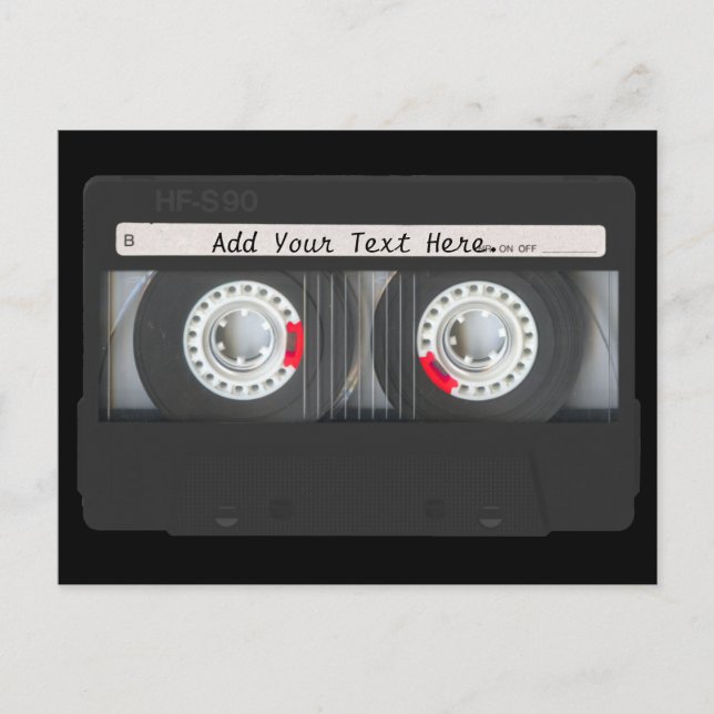 Carte Postale Retro Black Cassette Tape (Devant)