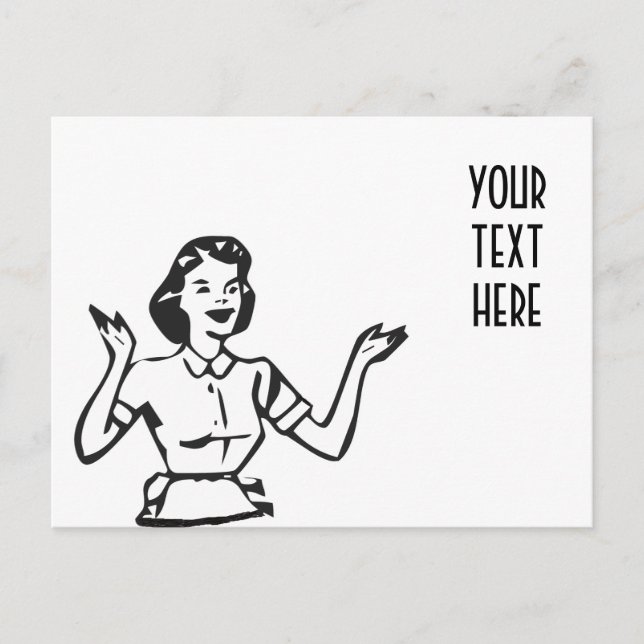 Carte Postale Retro Busy Housewoman (Devant)