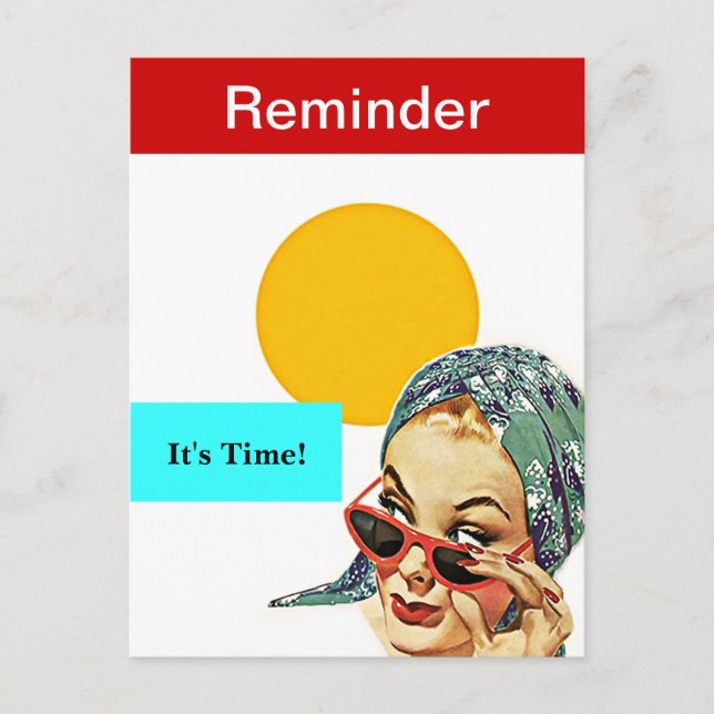 Carte postale Retro Busy Lady Rappel PC (Devant)