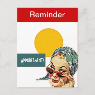 Carte postale Retro Busy Lady Rappel PC