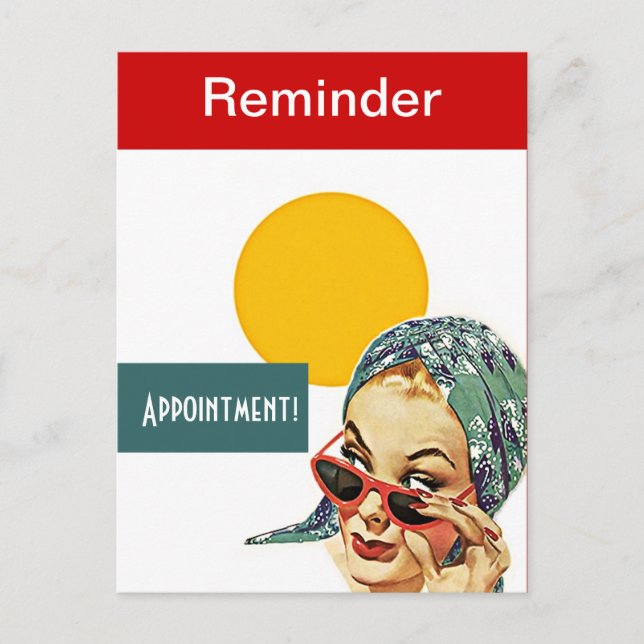 Carte postale Retro Busy Lady Rappel PC (Devant)