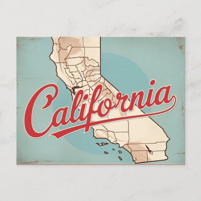 Carte Postale Retro California City Vintage (Devant)