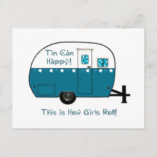 CARTE POSTALE Rétro Camper Trailer