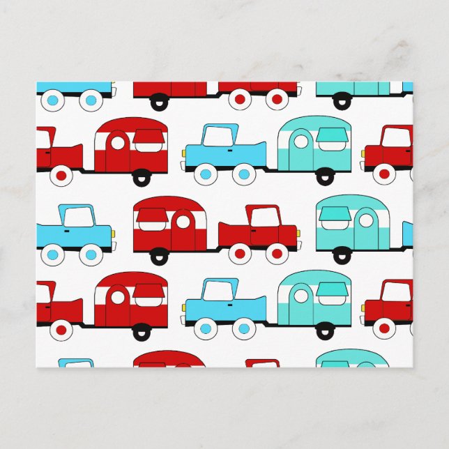 Carte Postale Rétro Camping Trailer (Devant)