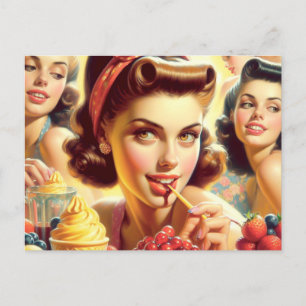 Carte Postale Retro Candy Girls