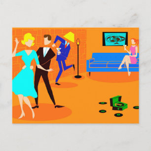 Carte postale Retro Cartoon Cocktail Party