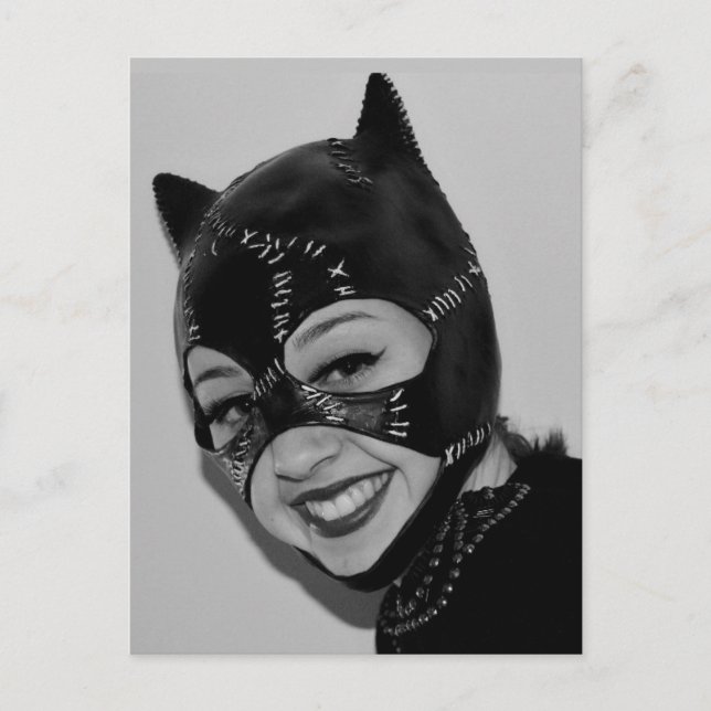 CARTE POSTALE RETRO CAT LADDAY LEATHER MASK (Devant)