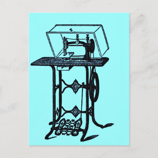 Carte Postale Retro Chic Antique couture conception machine (Devant)