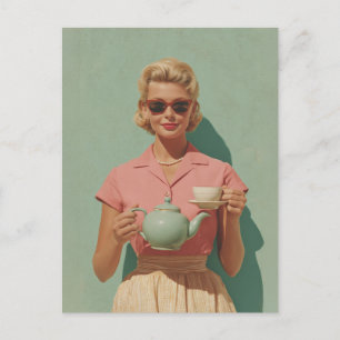 Carte Postale Retro Chic Tea Party