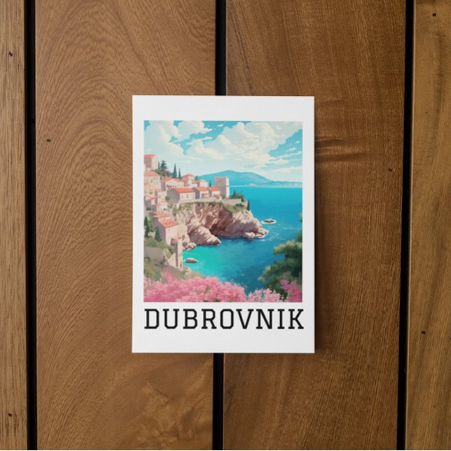 Carte Postale Retro Classique Dubrovnik Croatie (vintage dubrovnik croatia travel postcard)