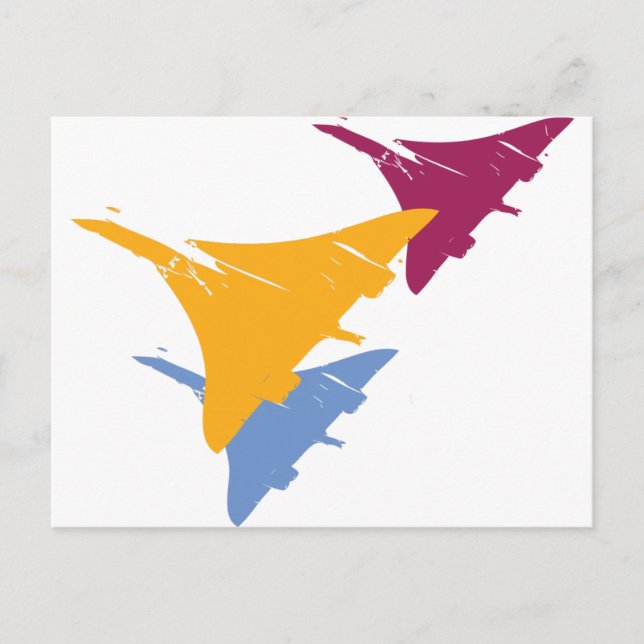 Carte Postale Retro Concorde Jet Avion Design (Devant)