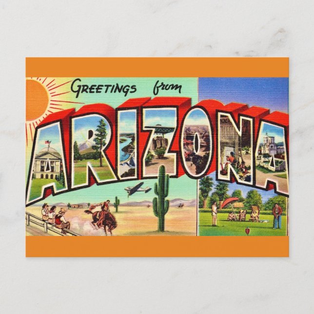Carte postale rétro d'Arizona (Devant)