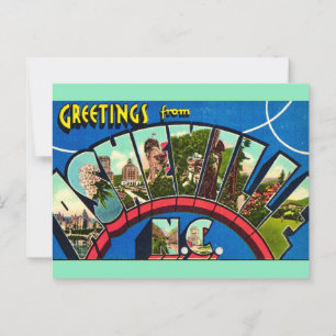 Carte postale rétro d'Asheville NC